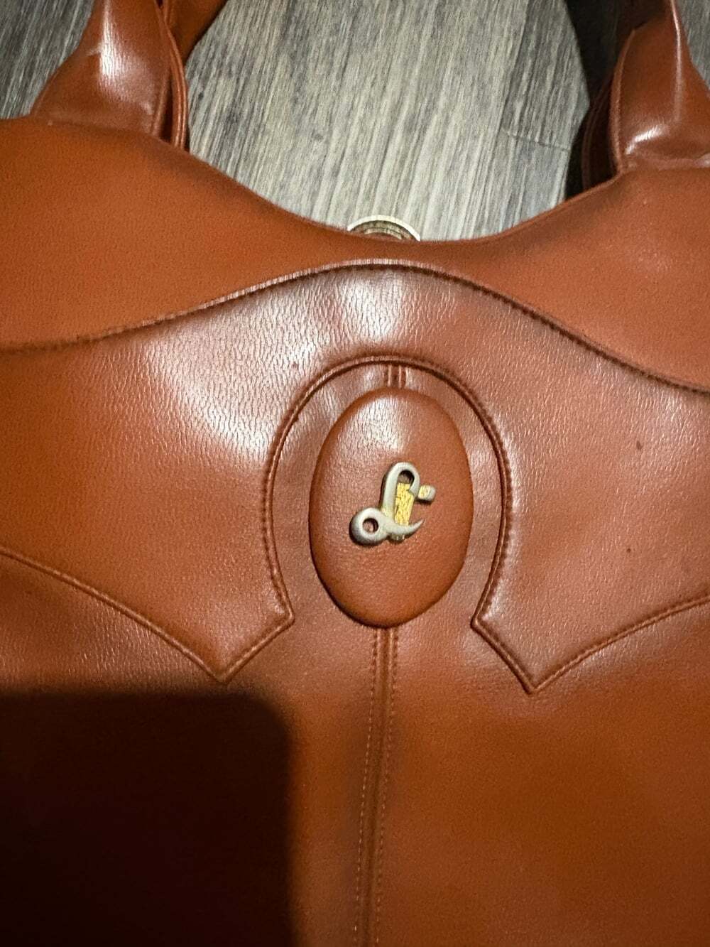 Designer Lou Taylor Vintage Camel Brown Shoulder Bag Purse - Picture 2 of 5
